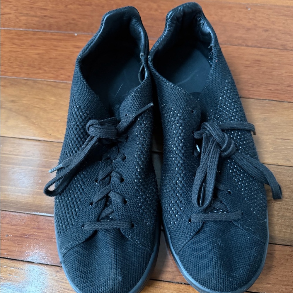 adidas Originals Stan Smith Black Knit Lace-Up Sneakers
